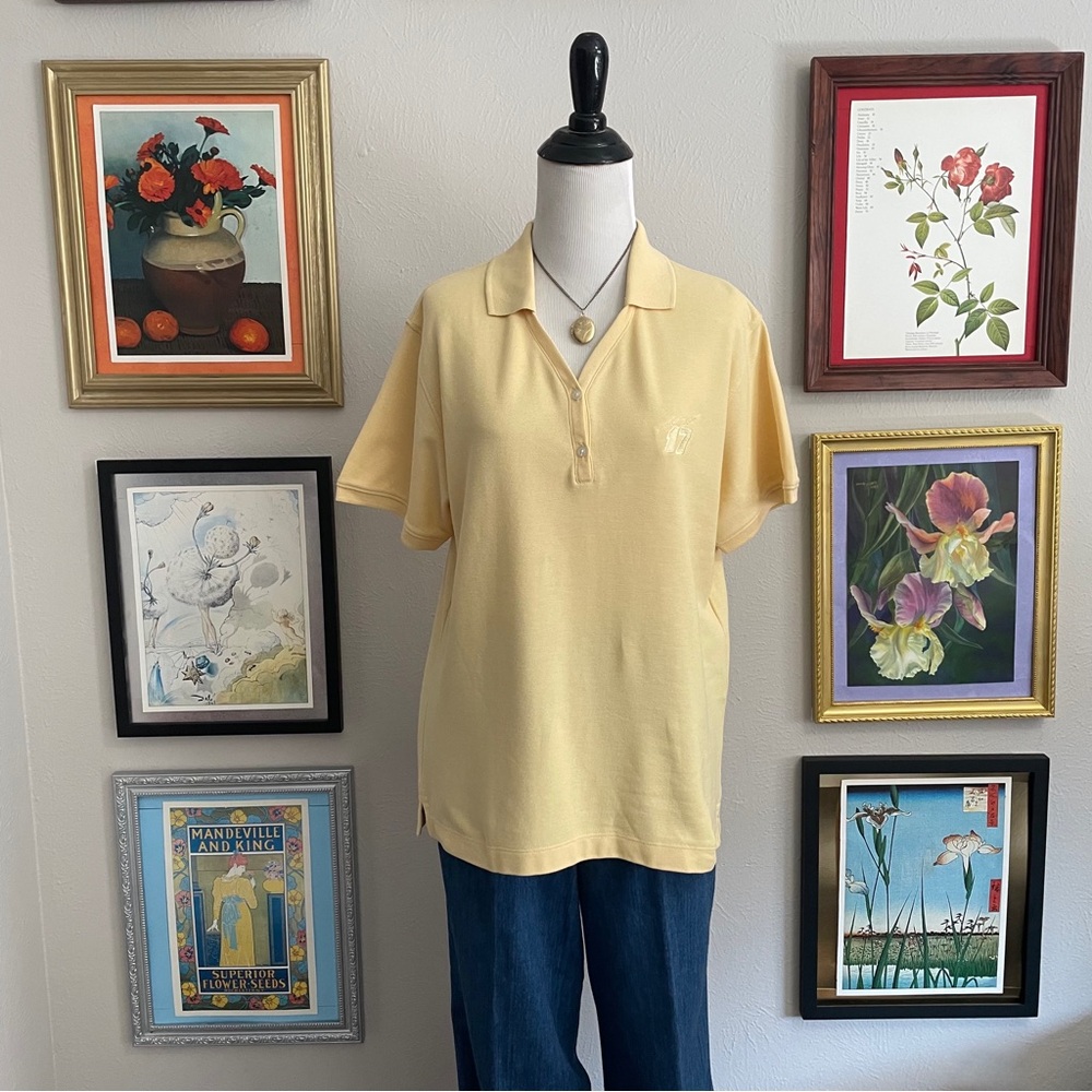 NWT NASCAR Women's Yellow Polo Top